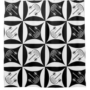 Grey Matter in the Hole in the Barn Door Shower Curtain