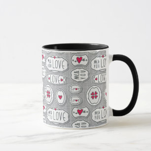 Grey me and you love Pattern Mug