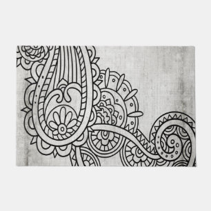 Grey Mehndi Motif Doormat