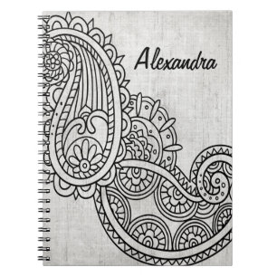 Grey Mehndi Motif Notebook