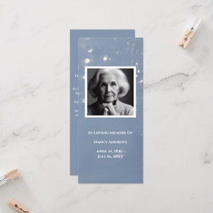 Grey Memorial  Photo Prayer Card Funeral Bookmark