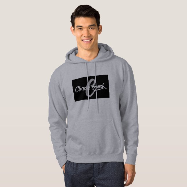 grey mens hooded sweat shirt (Front Full)