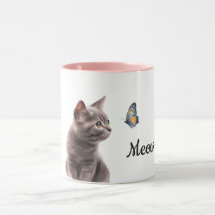 Grey Meow Cat Mug