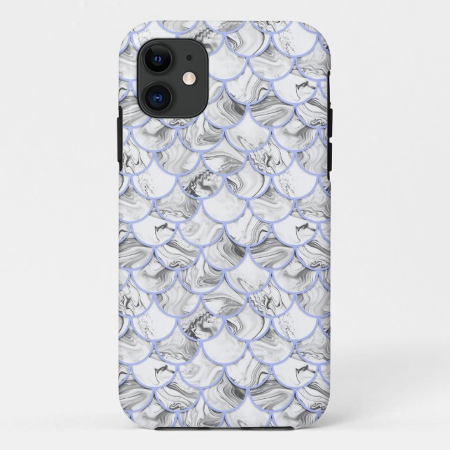 Grey mermaid scales Case-Mate iPhone case (Back)