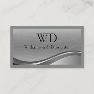 Grey Metal Background   Simple Brushed Texture Business Card