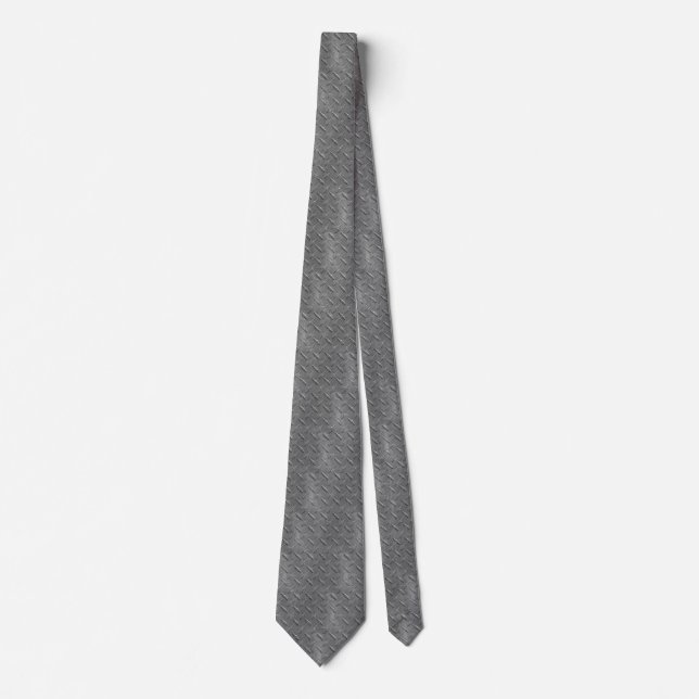 Grey Metal Diamond Plating Tie (Front)