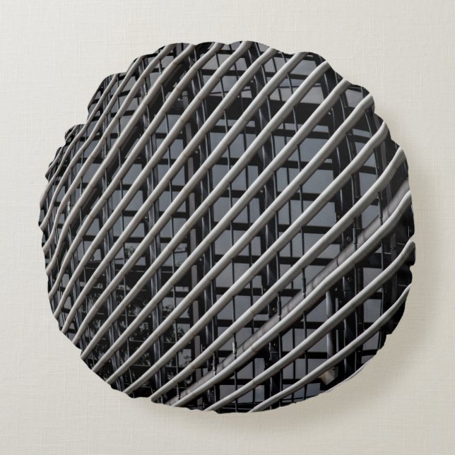 Grey metal frame round cushion (Front)