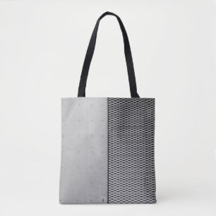 Grey metal galvanised sheet tote bag