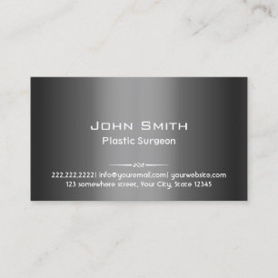 Grey Metal Plastic Surgeon Business Card