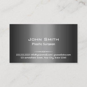 Grey Metal Plastic Surgeon Professional Business Card
