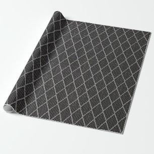 Grey metal wire fence wrapping paper