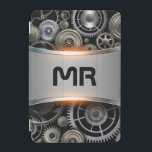 Grey metallic background iPad mini cover<br><div class="desc">Image of a metallic grey background with black customisable text.</div>