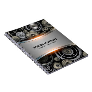 Grey metallic background notebook
