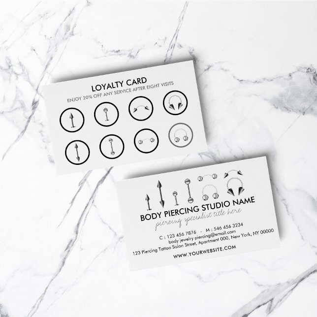 Grey Metallic Black Body Piercing Loyalty Card (Grey Metallic Black Body Piercing Loyalty Card)