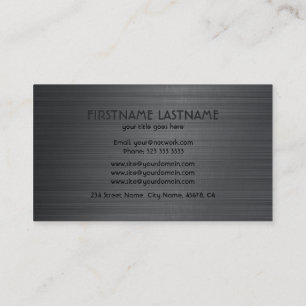 Grey Metallic Brushed Aluminium Look 2 Business Card