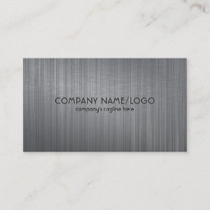 Grey Metallic Brushed Aluminium Look Business Card