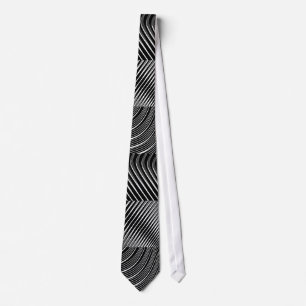 Grey Metallic Optical Illusion Curve Lines Tie
