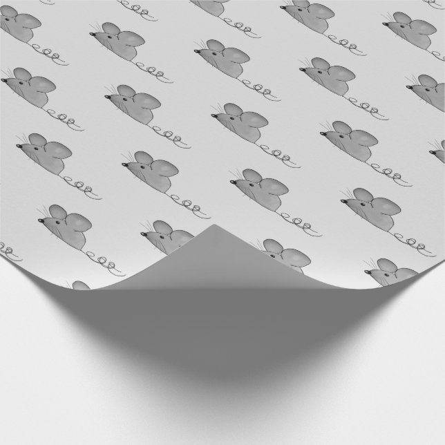grey mice on light grey wrapping paper (Corner)