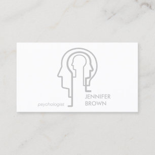 Grey Mind Science Human Head Psychologist Business Card