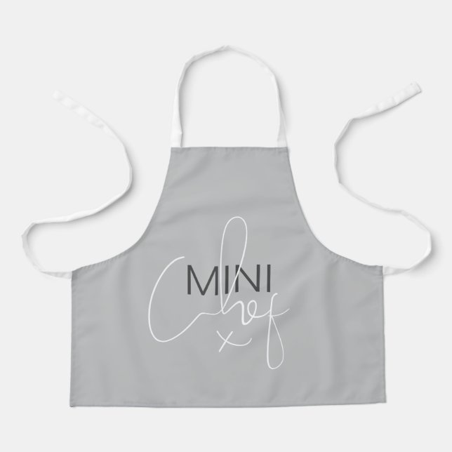 Grey Mini Chef  Apron (Front)