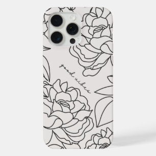 Grey Minimal Floral Aesthetic Phone case