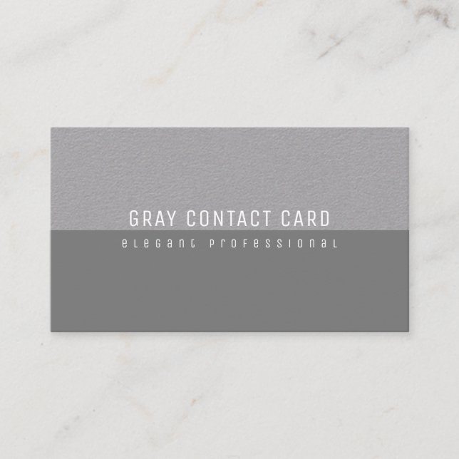 grey minimalist elegant and modern business card (Front)