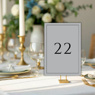 Grey Minimalist Elegant Wedding  Table Number