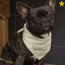 Grey Minimalist Good Girl Custom Name Pet Bandanna
