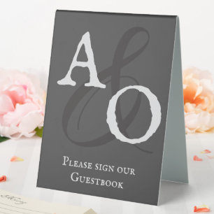 Grey Minimalist Monogram Wedding