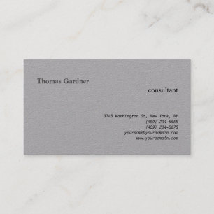 Grey Minimalist Plain Creative Modernist Business Card