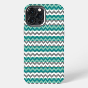 Grey Mint Chevron Zigzag iPhone 13 Pro Max Case