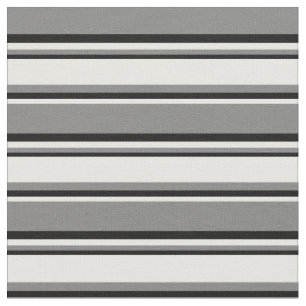 Grey, Mint Cream & Black Striped Pattern Fabric