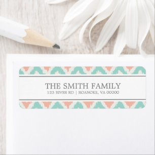 Grey Mint Peach Zigzag Tribal Pattern