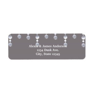 Grey Mirror Glamour Glam Elegant Address labels