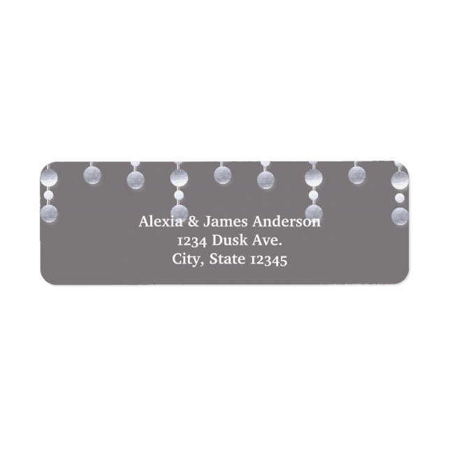Grey Mirror Glamour Glam Elegant Address labels (Front)