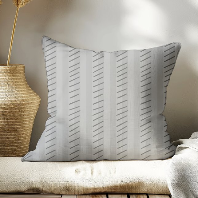 Grey Modern Boho Stripes  Cushion (Creator Uploaded)