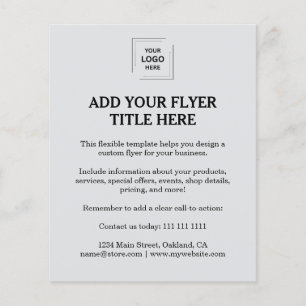Grey Modern Business Custom Flyer Design