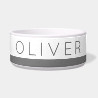 Grey Modern Classic Stripe Custom Name Cat or Dog