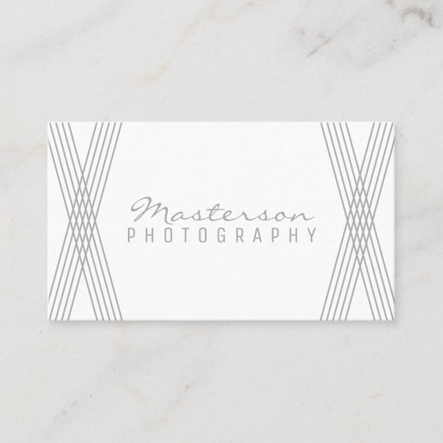Grey Modern Deco Business Card (Front)