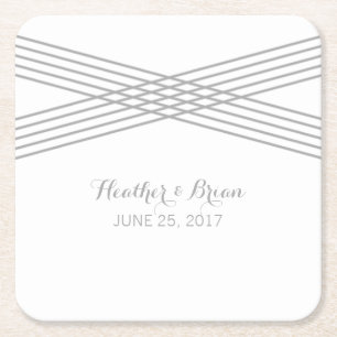 Grey Modern Deco Paper Coasters