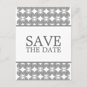 Grey Modern Deco Save the Date Postcard