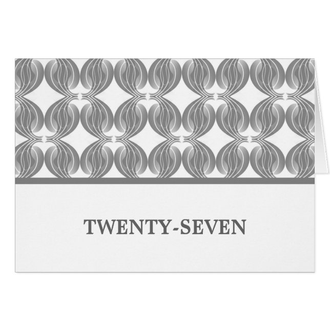 Grey Modern Deco Table Number Card (Front Horizontal)
