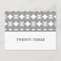 Grey Modern Deco Table Number Postcard