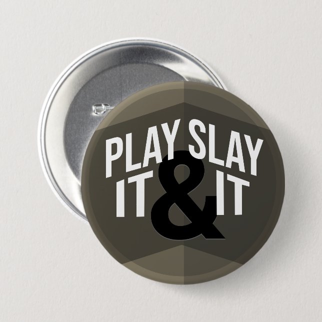 Grey Modern Geometric Phrase Play Board Games   7.5 Cm Round Badge (Front & Back)