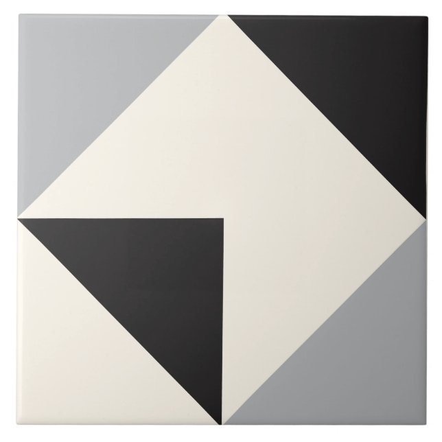 Grey Modern Geometric Shape Pattern Tile (Front)
