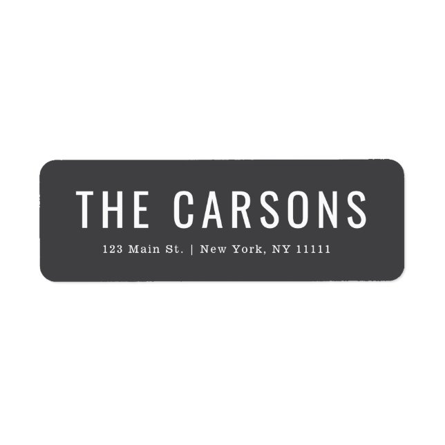 Grey Modern Large Lettering Return Address Label (Front)
