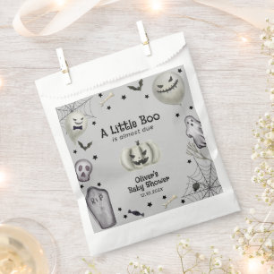 Grey Modern Little Boo Ghost Boy Baby Shower Favour Bags