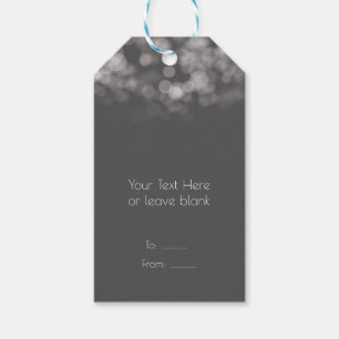 Grey Modern Minimal Lights Chic Party Favour Gift Tags