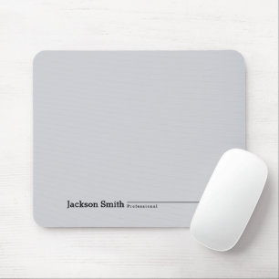Grey modern minimalist personalised name mouse mat