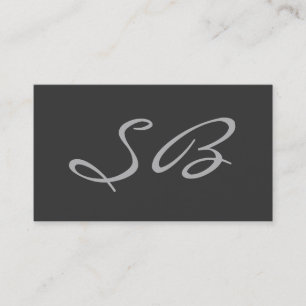 Grey Modern Monogram Standard Business Card